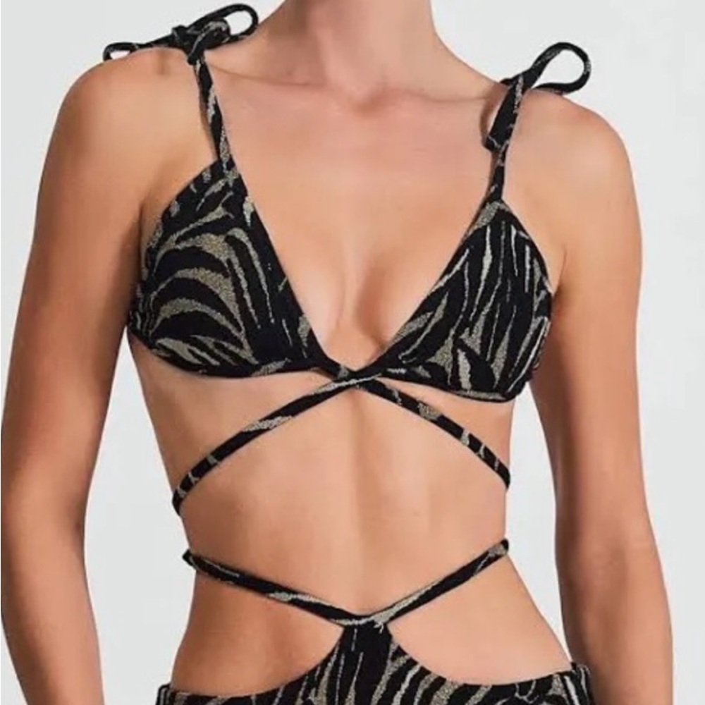 DEVON WINDSOR Black and Gold Bikini